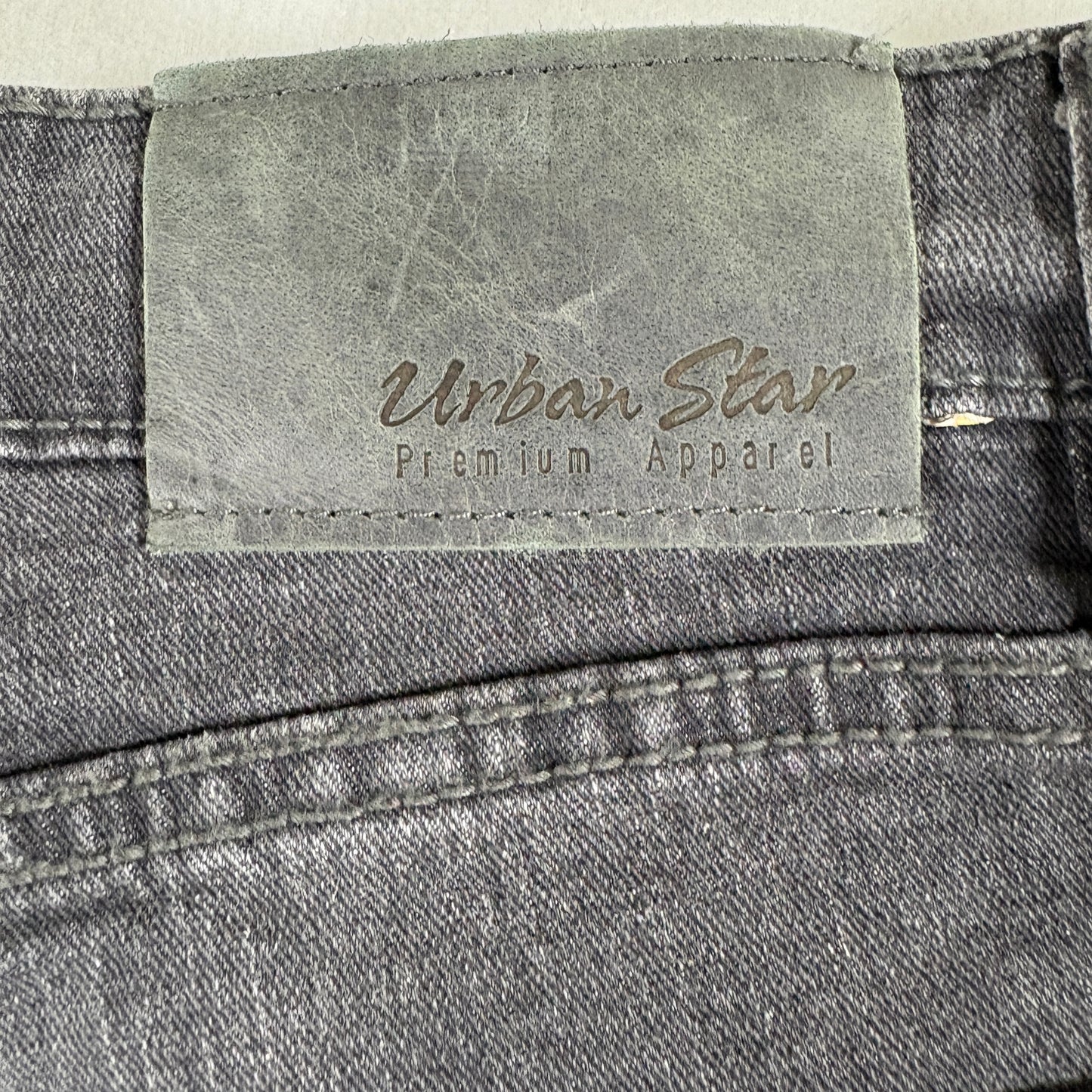Urban Star Mens Jeans 32x32 Black Denim Stretch Straight Y2K Vintage Grunge