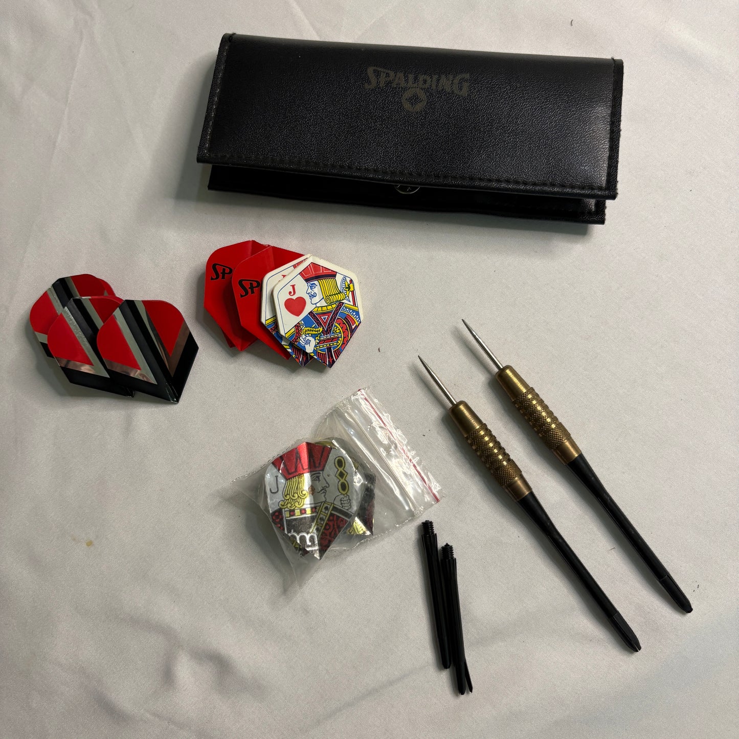 Vintage Spalding Steel Tip Dart Set with Case, Flights, and Shafts – Bar Game Classic