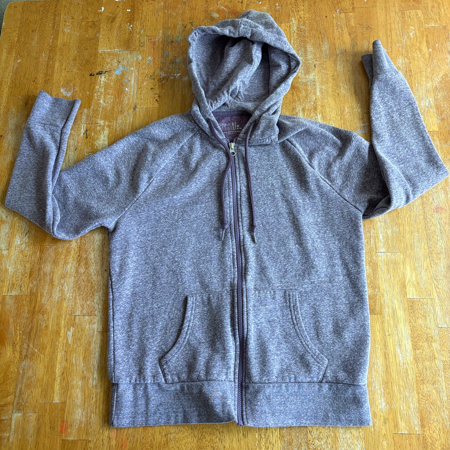 Time And Tru Hoodie Youth M 8-10 Purple Full Zip Sweatshirt Jacket Soft Cozy