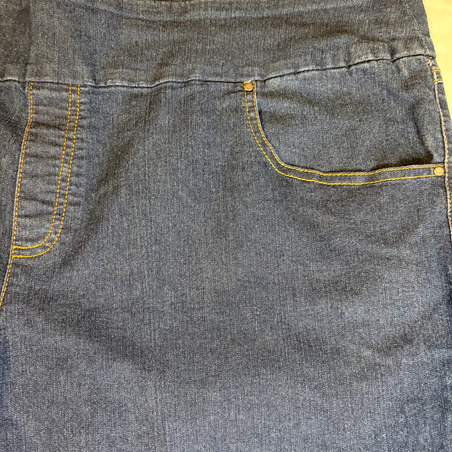 Baggy Pull On Stretch Denim Jeans Womens 20 2X Blue Plus Size Jeggings Capris