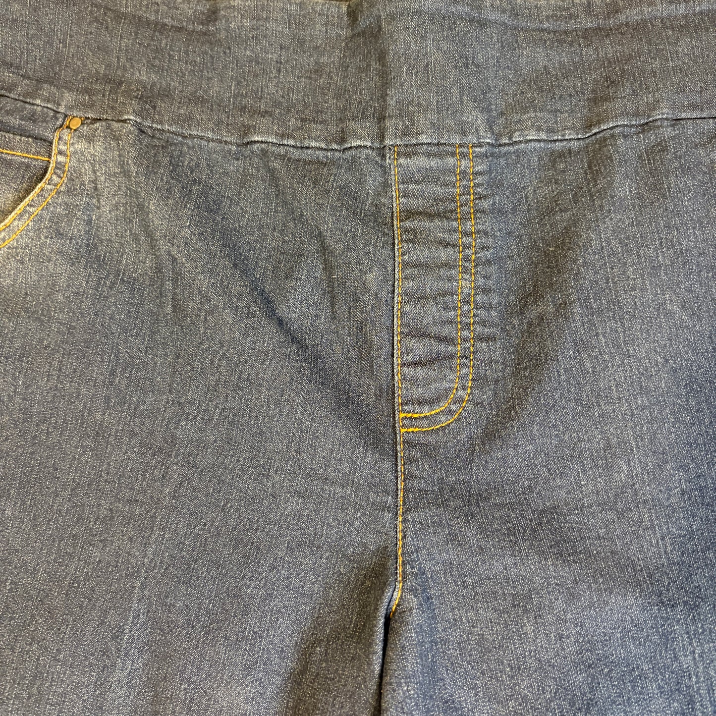 Baggy Pull On Stretch Denim Jeans Womens 20 2X Blue Plus Size Jeggings Capris
