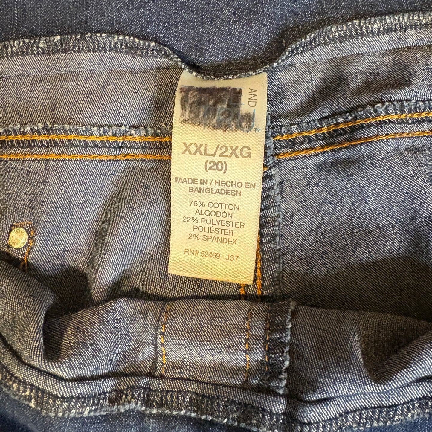 Baggy Pull On Stretch Denim Jeans Womens 20 2X Blue Plus Size Jeggings Capris