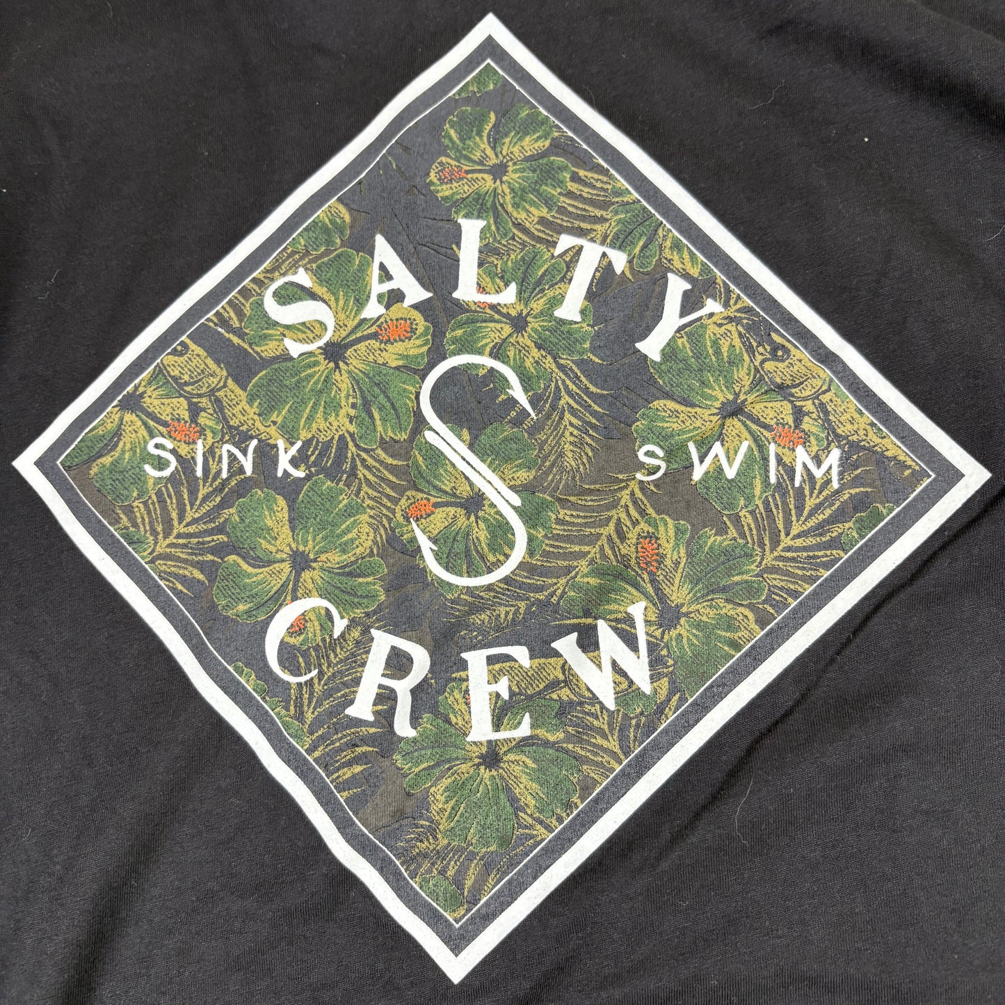 Salty Crew Mens Shirt 2XL Black Long Sleeve Graphic Logo Tee Surf Skate Streetwear
