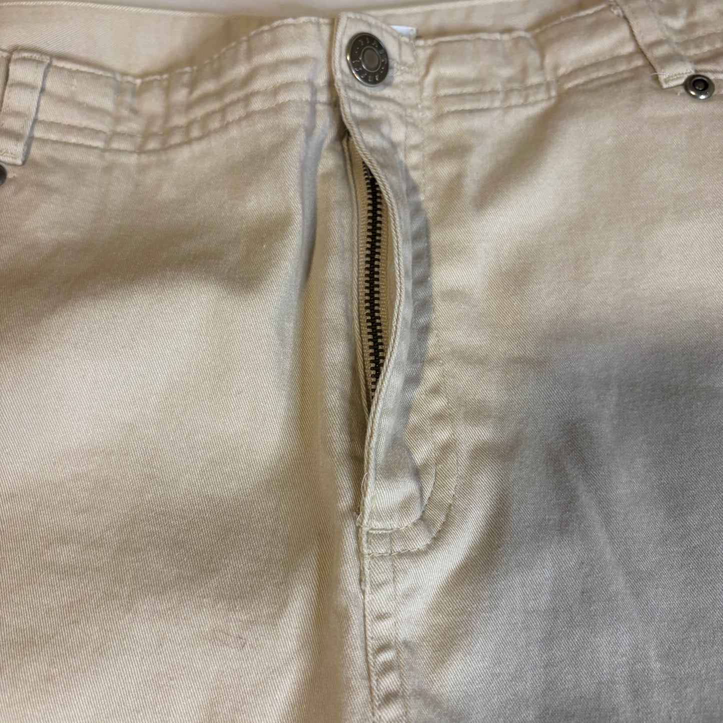 Baggy First Issue Liz Claiborne Khaki Pants Womens 14 Beige Stretch Wide Leg Casual