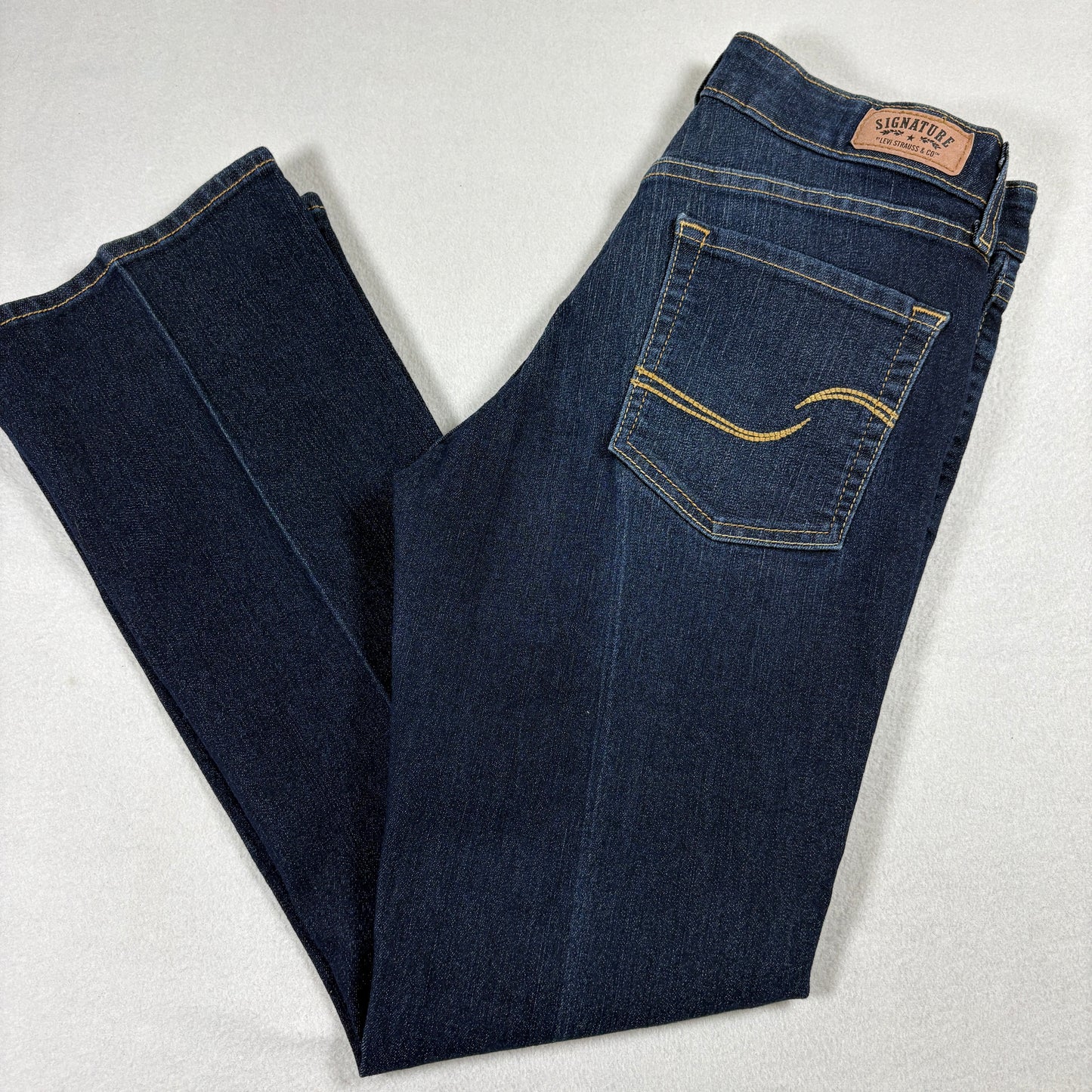 Signature Levi Strauss Jeans Womens 10S W30 L30 Dark Wash Bootcut Stretch Denim