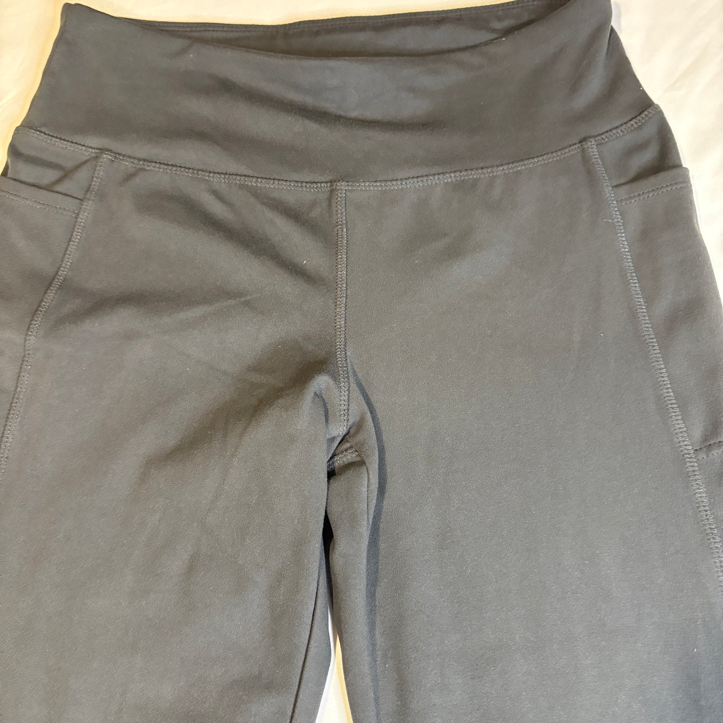 Jockey Yoga Pants Womens Medium Gray High Rise Stretch Leggings Pockets Athleisure