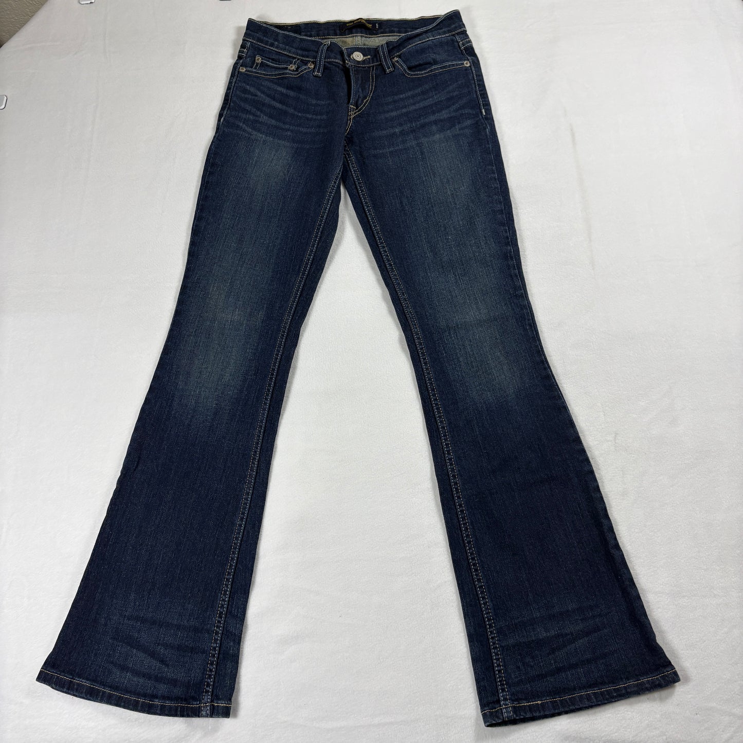 Levis 524 Too Superlow Jeans Womens Size 1 Blue Vintage Y2K Bootcut Denim Retro!