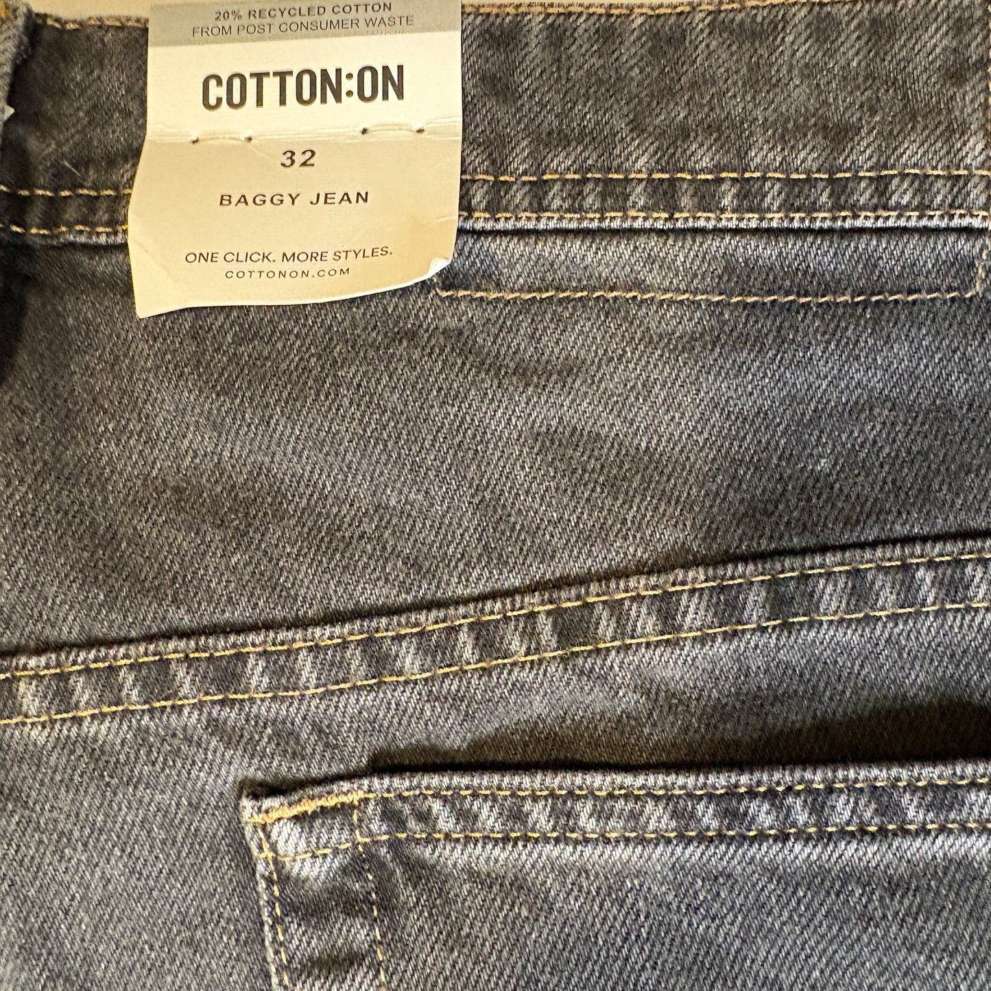 Cotton On Baggy Jeans Men’s 32 Grunge Black Relaxed Fit Denim Pants NWT
