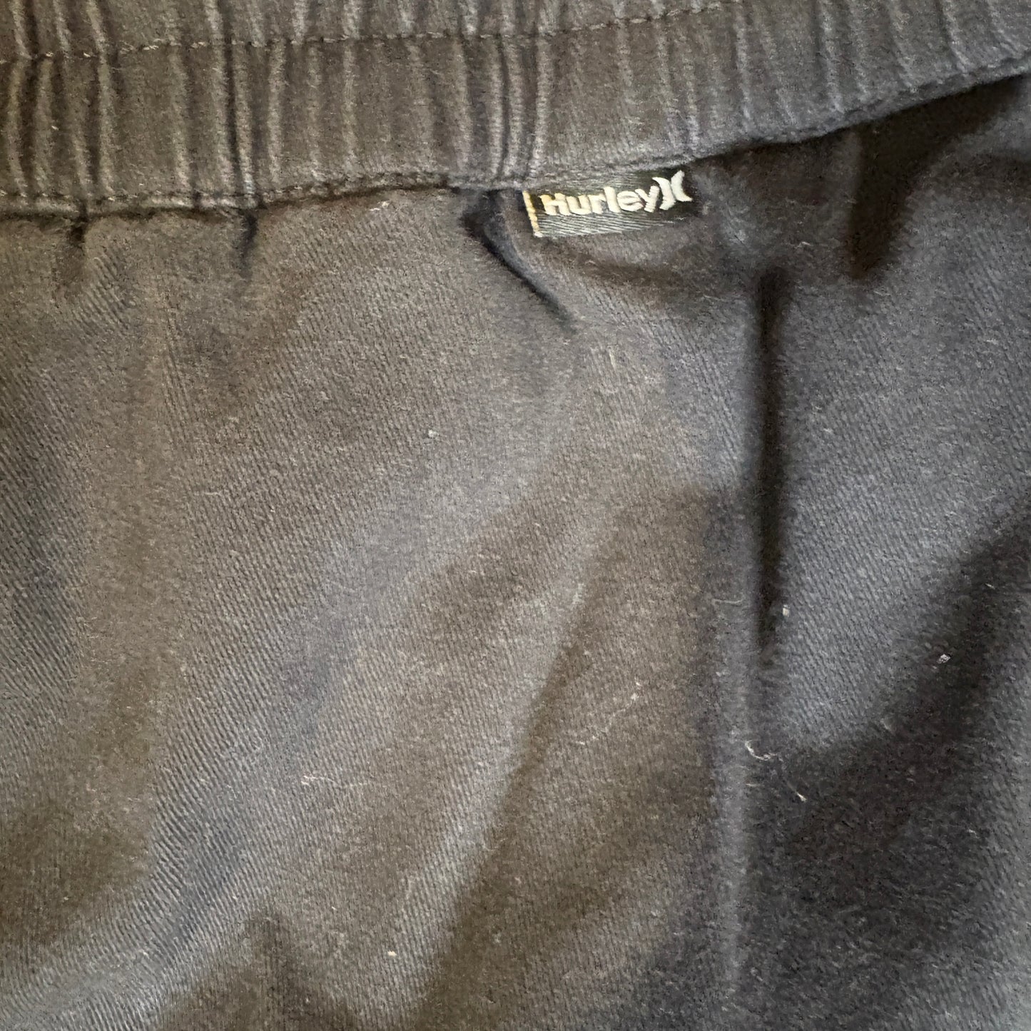 Hurley Men’s Black Jogger Pants Size M Baggy Casual Drawstring Elastic Waist