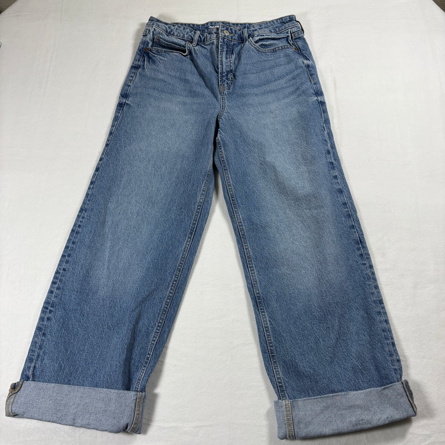 Old Navy Jeans Womens Size 10 Blue Extra High Rise Wide Leg Y2K Vintage Denim!!
