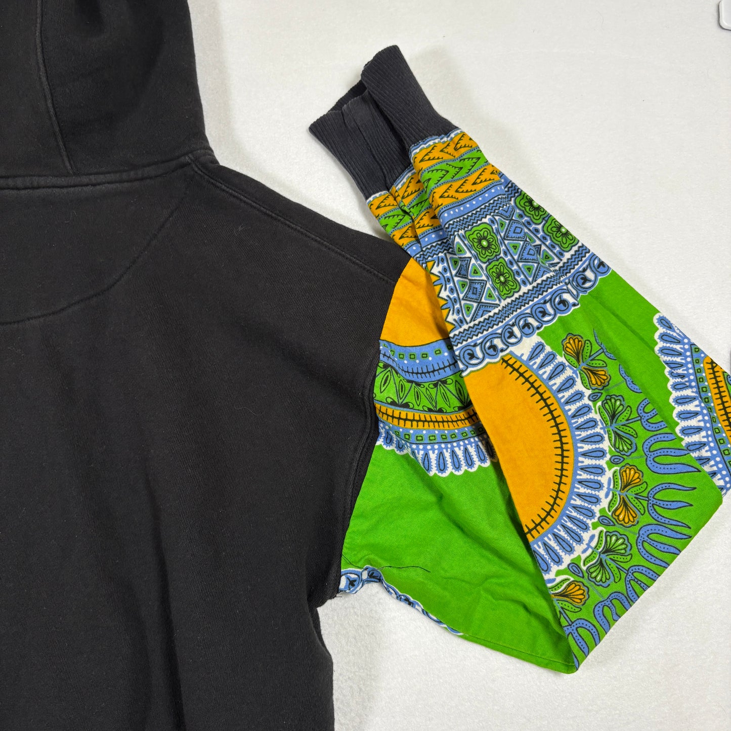 Prep By Mens XL Hoodie Black Africa Dashiki Sleeve Pullover Graphic Streetwear