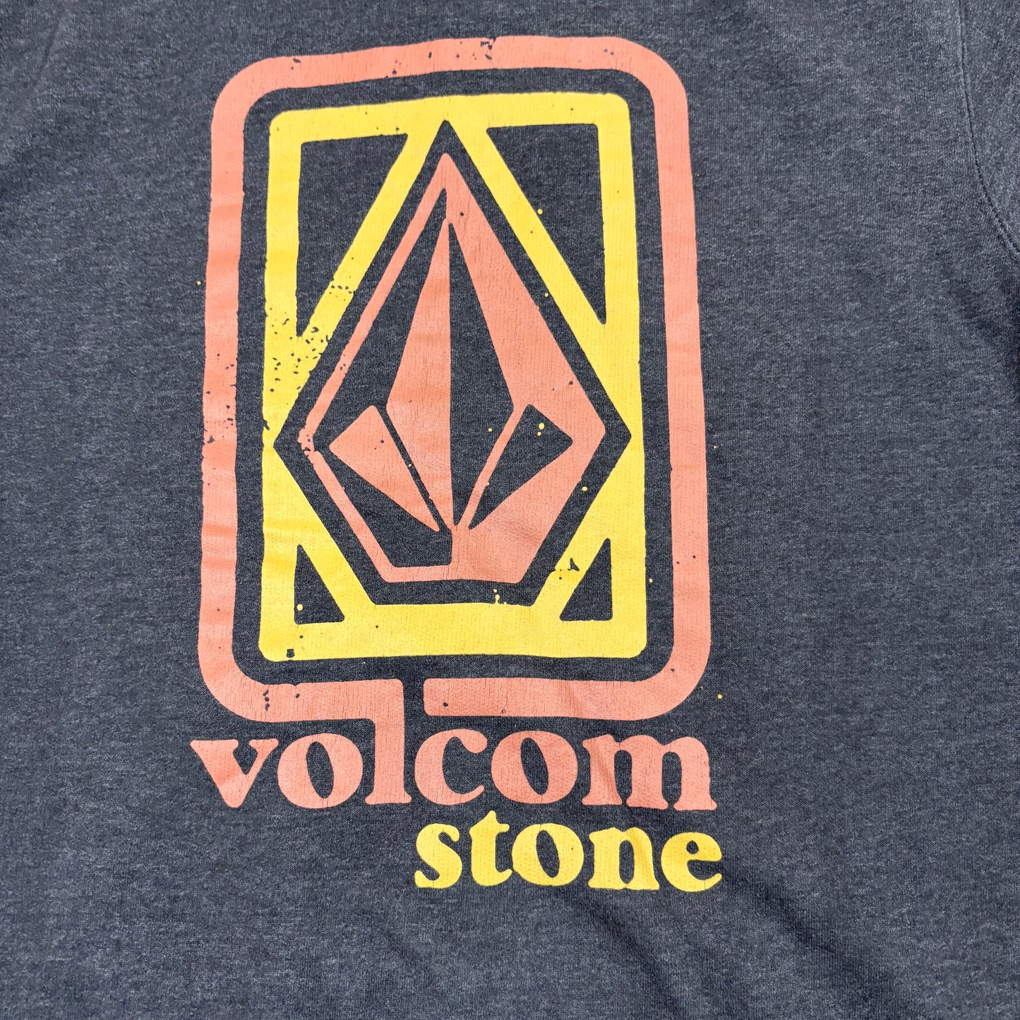 Volcom Youth Hoodie Large 12-14 Gray Pullover Skate Surf Logo Graphic Y2K