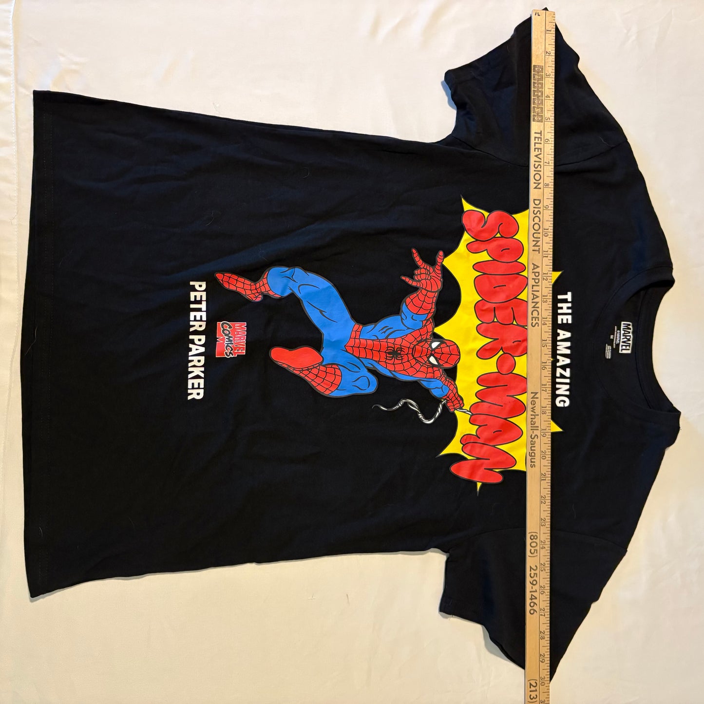Spider-Man T-Shirt Mens M Marvel Comics Peter Parker Amazing Superhero Tee Black