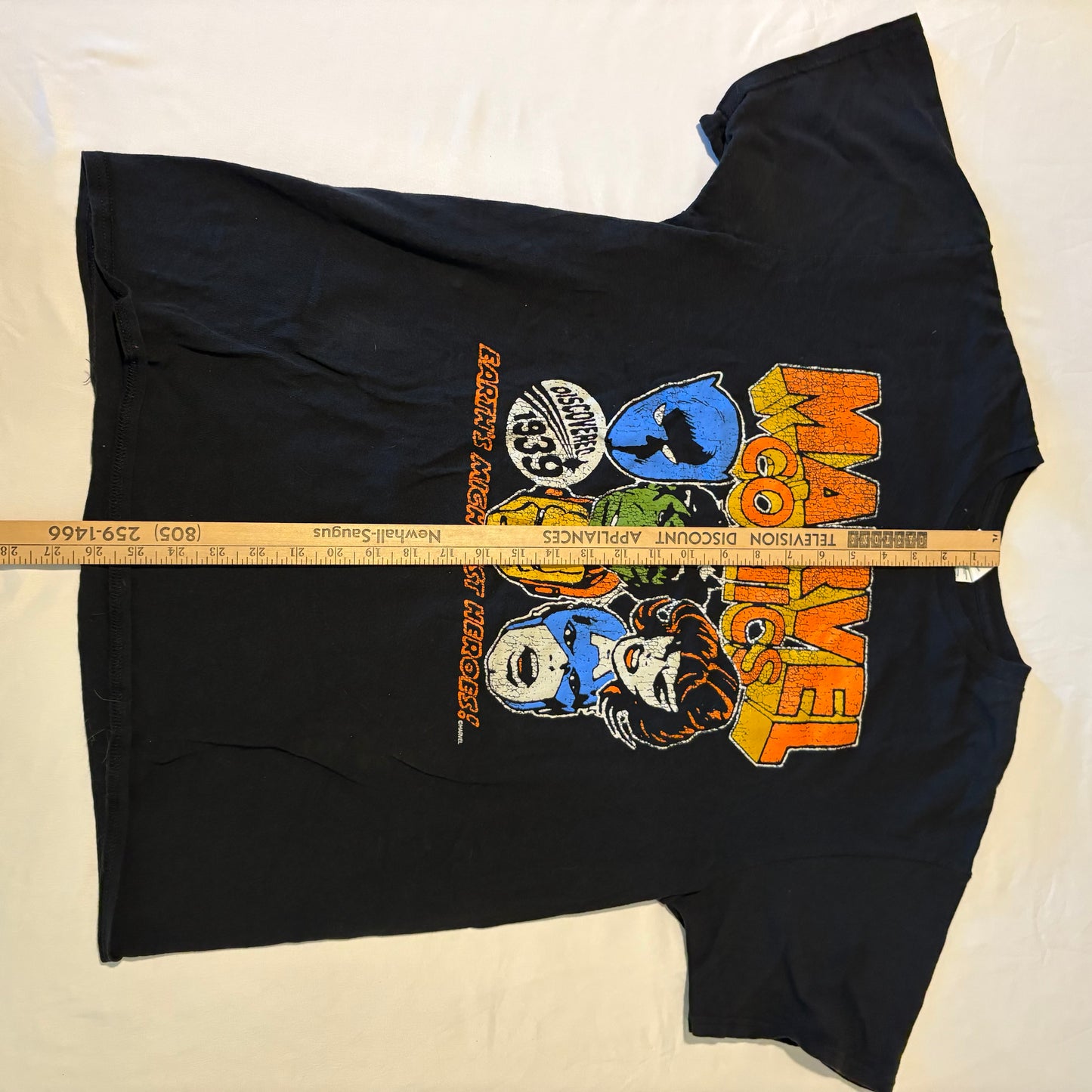 Marvel Comics T-Shirt L Black Earth’s Mightiest Heroes 1939 Retro Graphic Tee