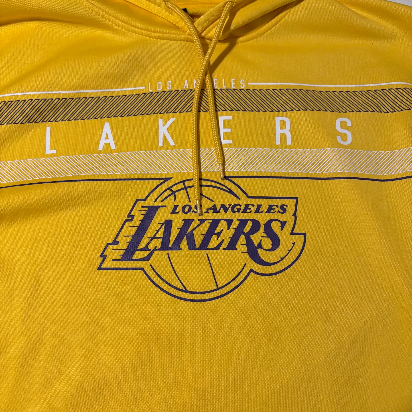 Los Angeles Lakers Hoodie Mens L Yellow Pullover Sweatshirt NBA Fan Apparel