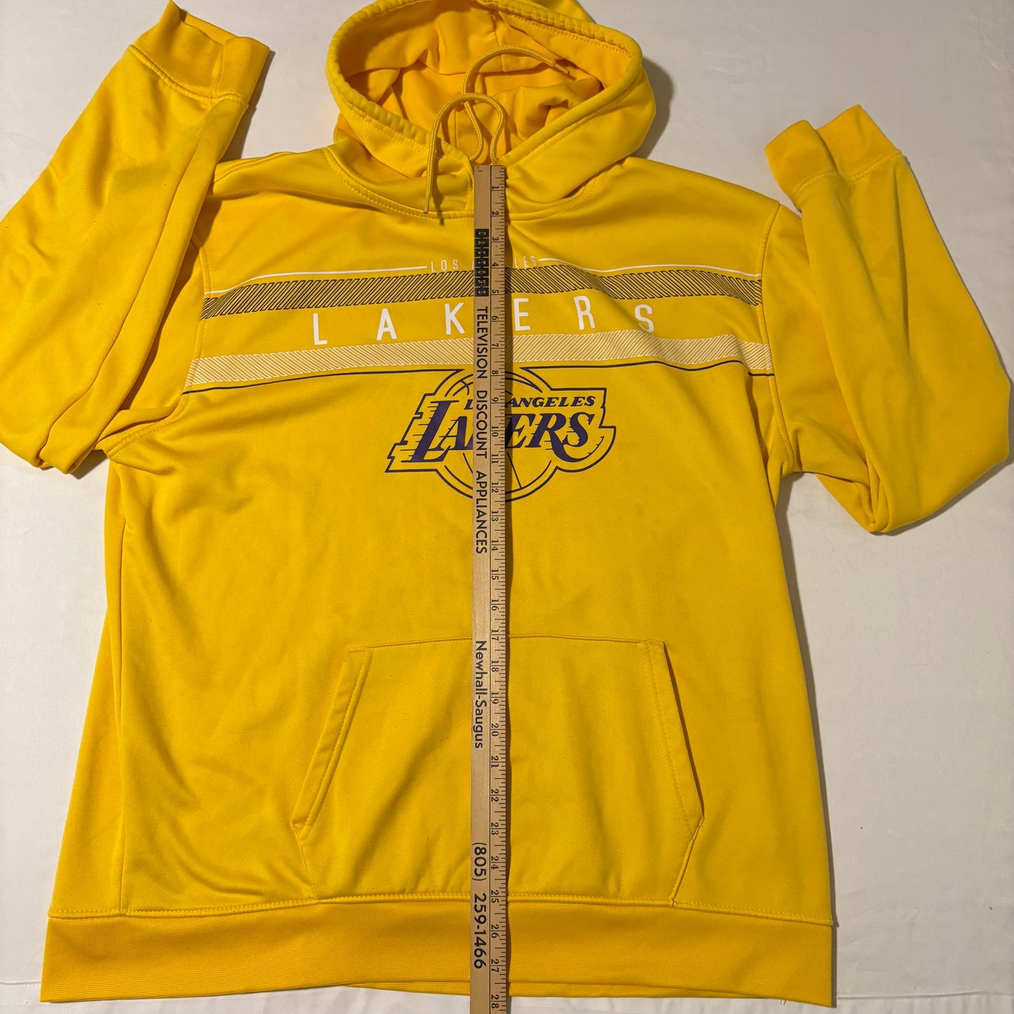 Los Angeles Lakers Hoodie Mens L Yellow Pullover Sweatshirt NBA Fan Apparel