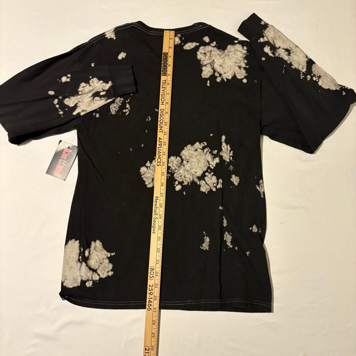 Boyz N The Hood Long Sleeve Shirt Bleach Tie Dye Graphic Tee Black Size M