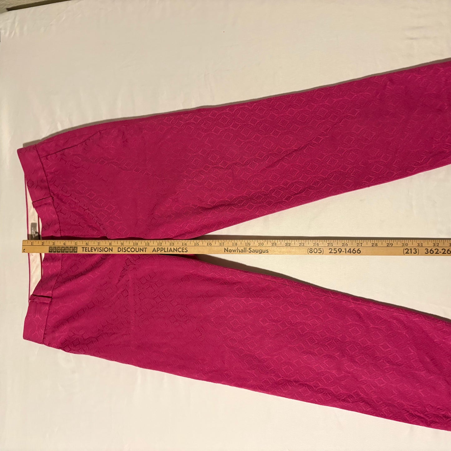 Banana Republic Camden Pants Pink Jacquard Textured Women’s Size 10 Trousers