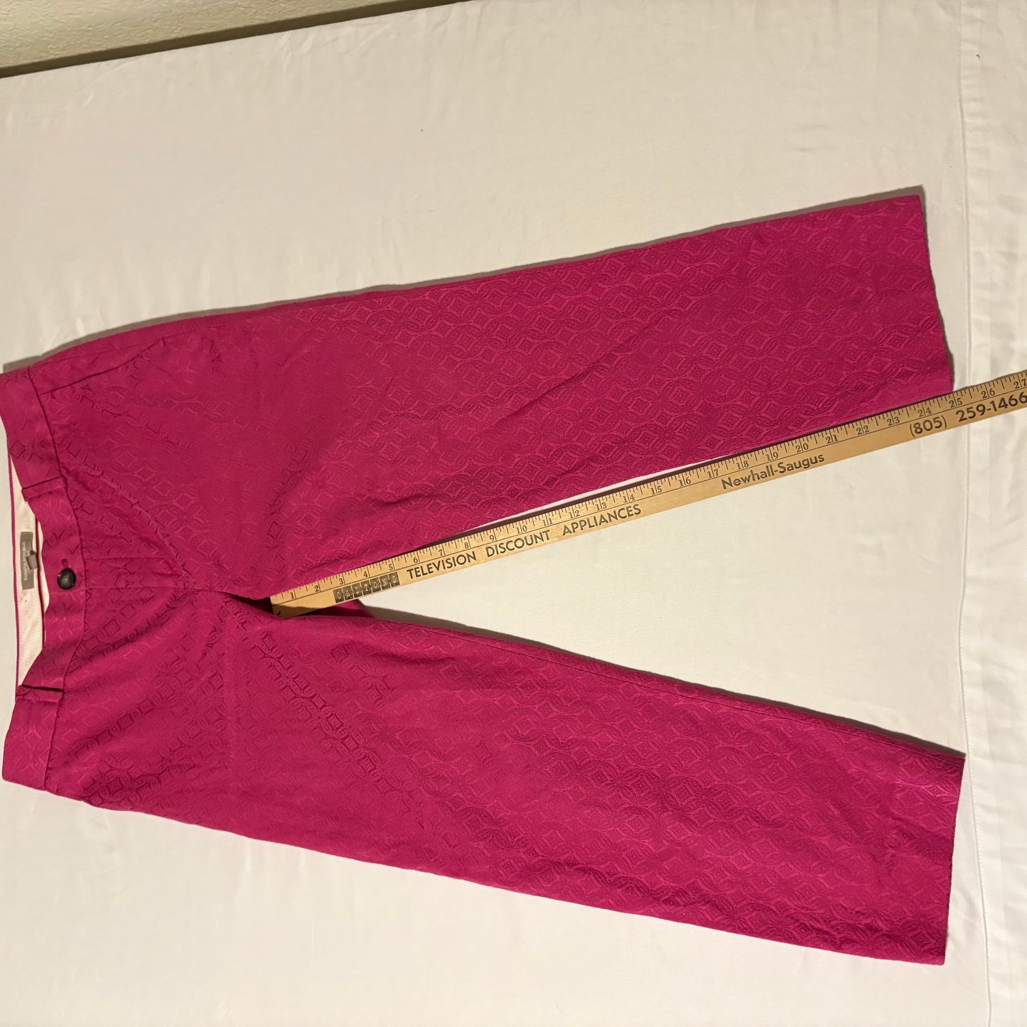 Banana Republic Camden Pants Pink Jacquard Textured Women’s Size 10 Trousers