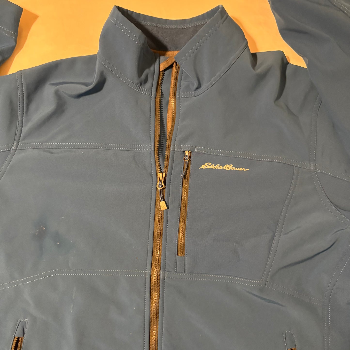 Eddie Bauer Softshell Jacket Men’s 2XL Blue Full Zip Wind Resistant Outdoor