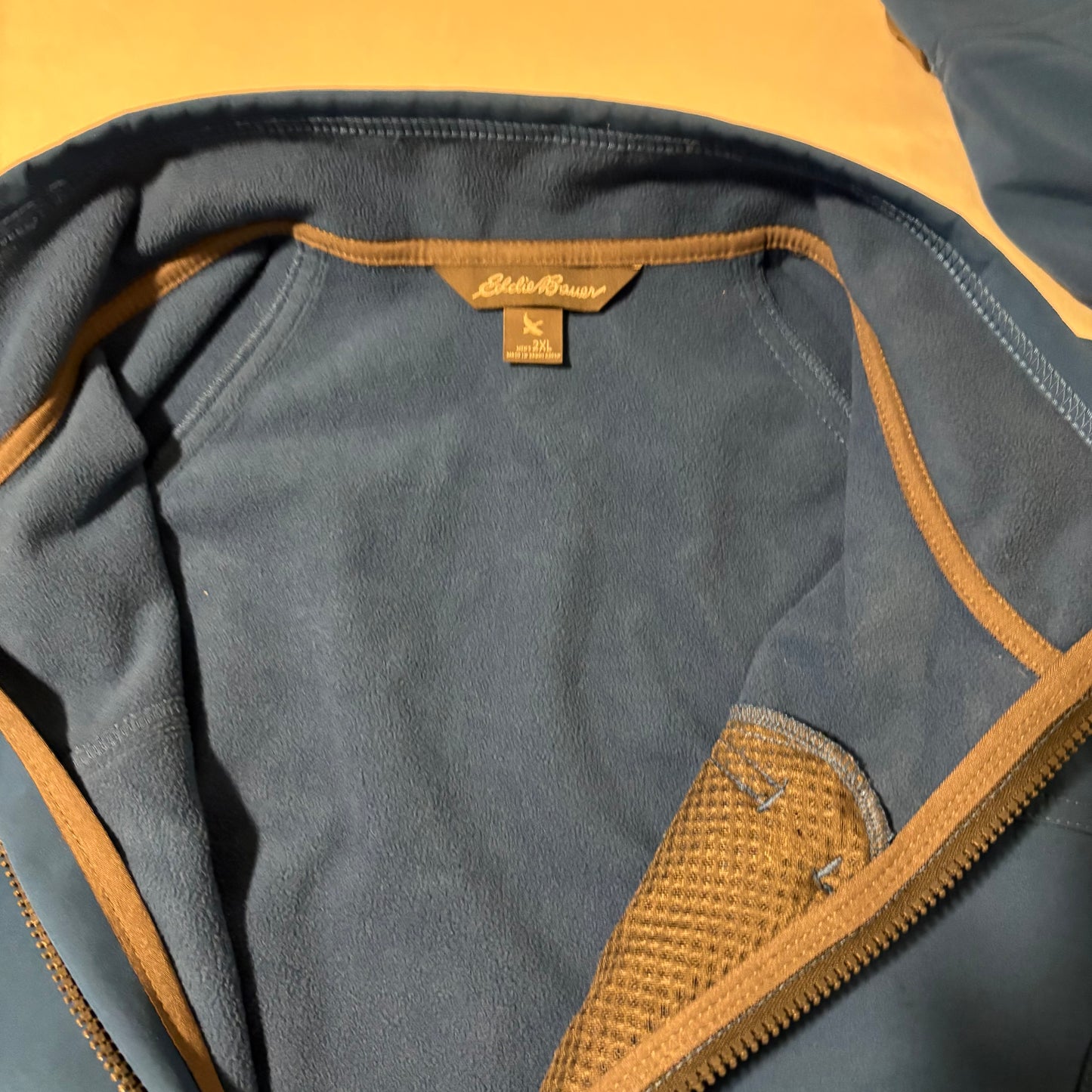Eddie Bauer Softshell Jacket Men’s 2XL Blue Full Zip Wind Resistant Outdoor