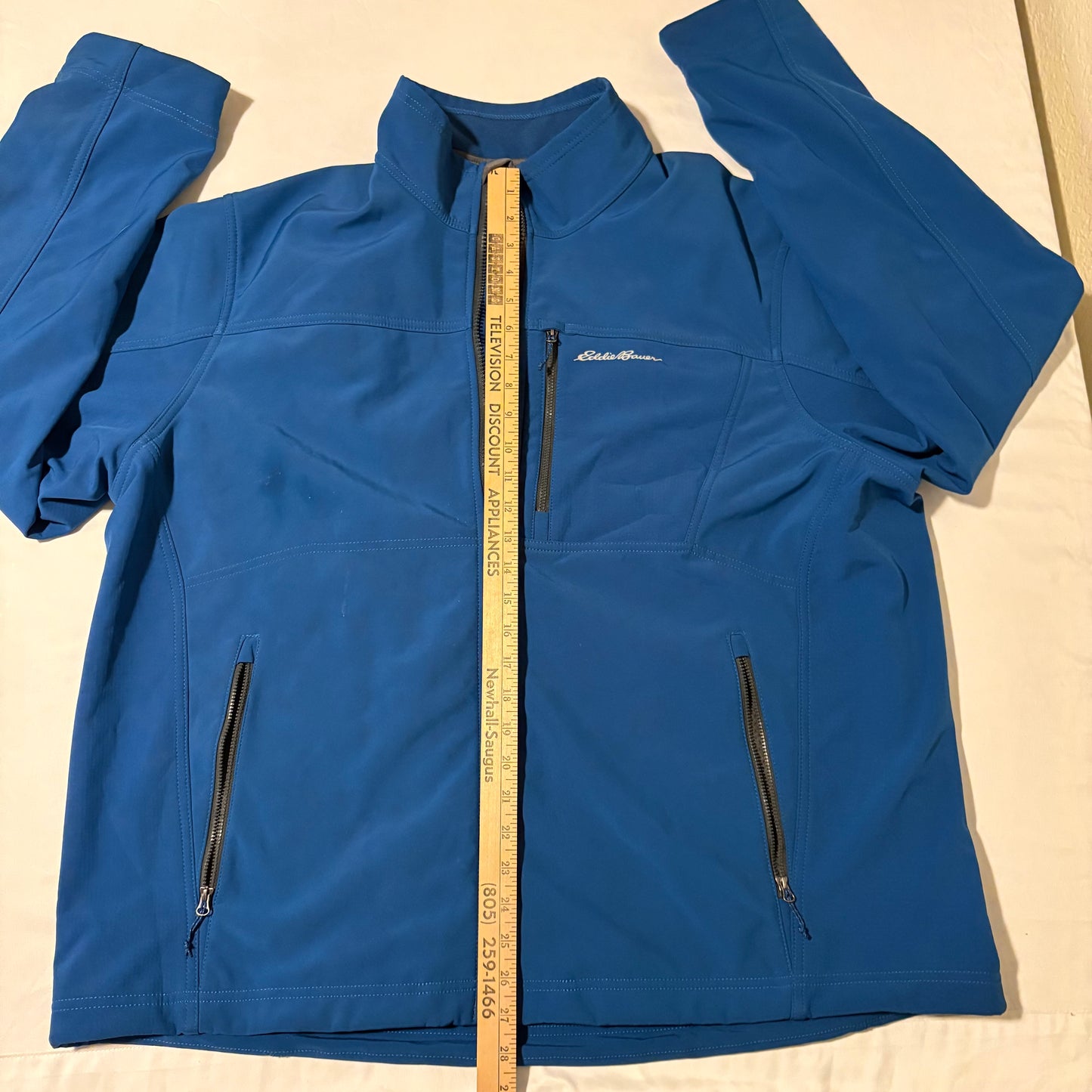 Eddie Bauer Softshell Jacket Men’s 2XL Blue Full Zip Wind Resistant Outdoor