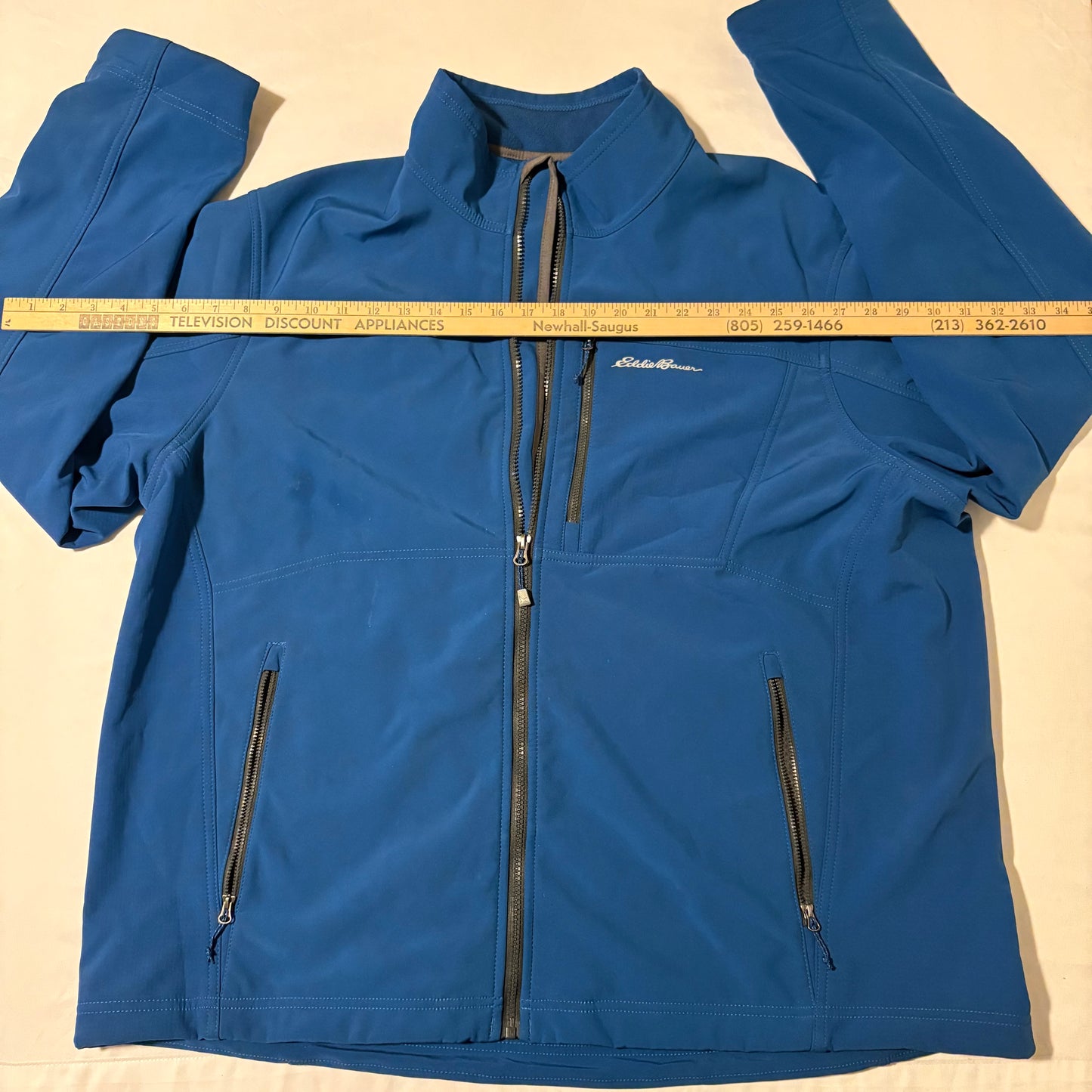 Eddie Bauer Softshell Jacket Men’s 2XL Blue Full Zip Wind Resistant Outdoor
