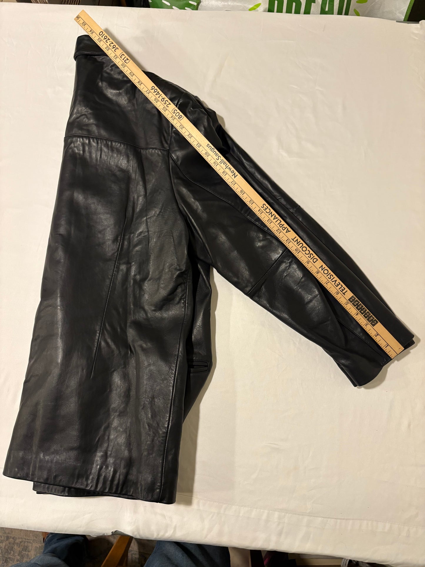 Casablanca Black Leather Jacket XL Button Front Blazer Style Faux Leather
