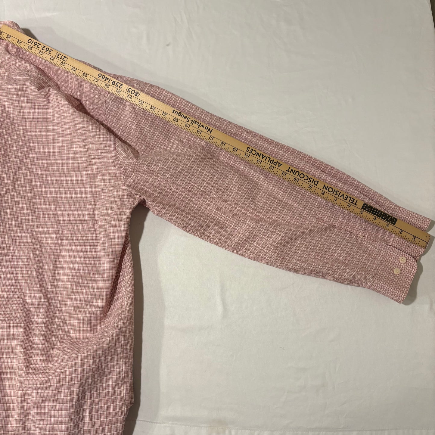 Joseph Abboud Red Plaid Dress Shirt Mens Cotton Long Sleeve Business Casual