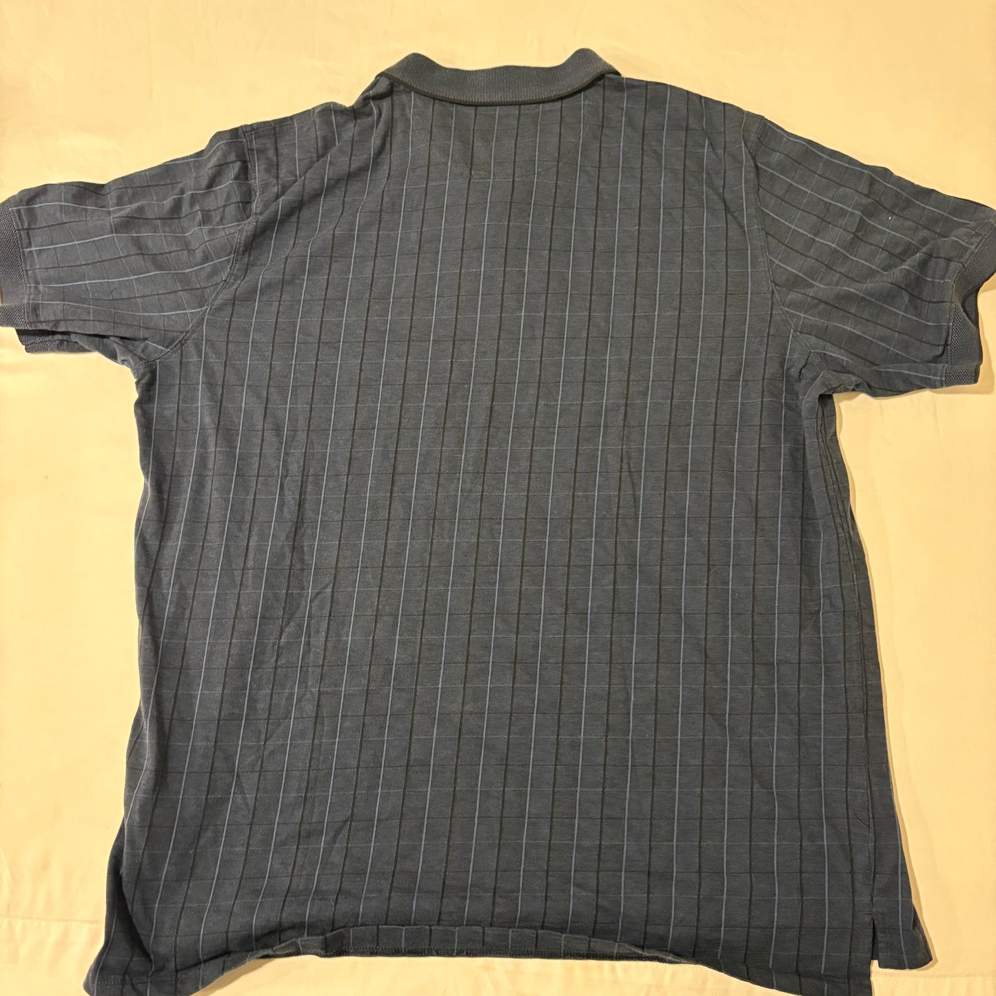 David Taylor Polo Shirt XXL Blue Grid Pattern Casual Knit Short Sleeve Lesotho