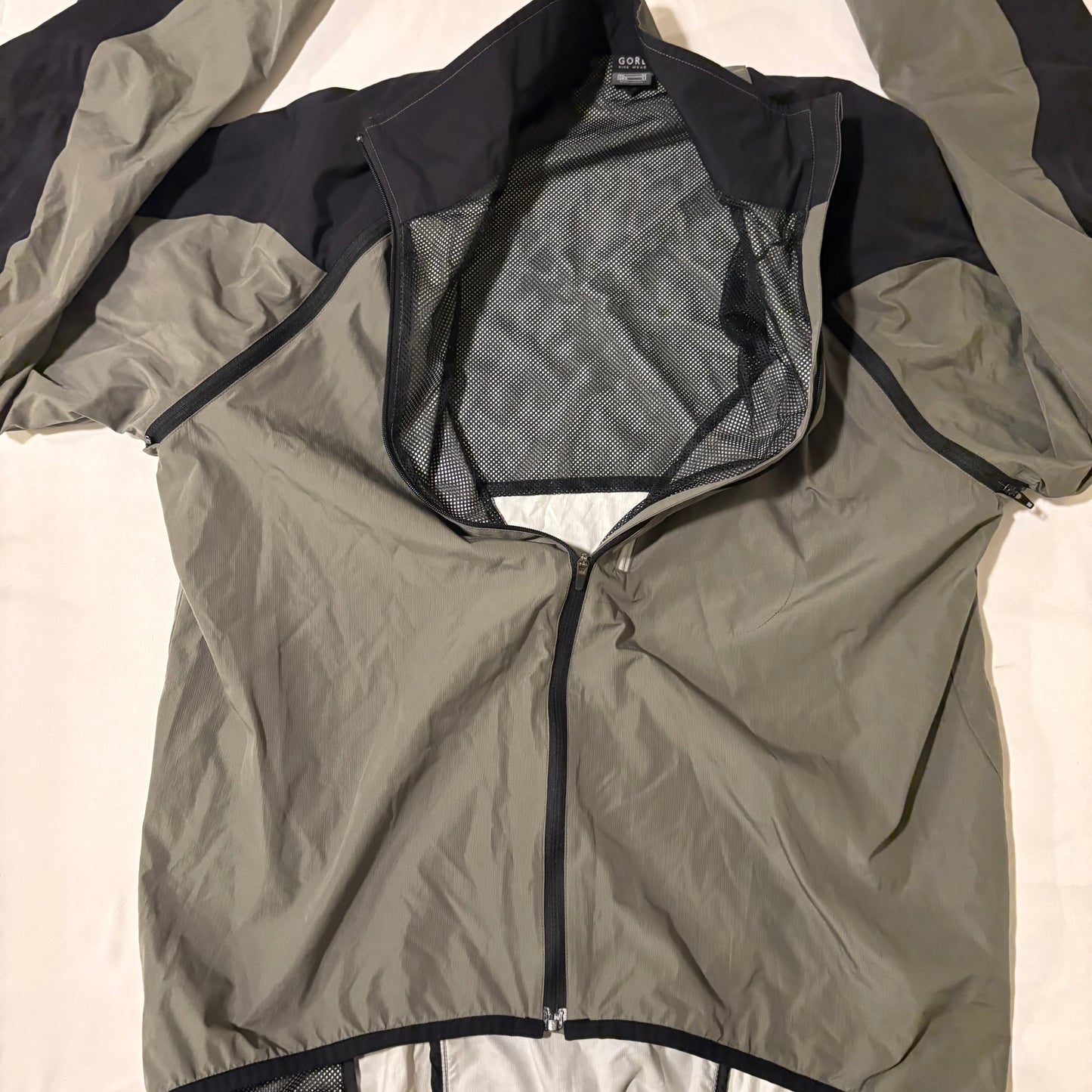 Gore Bike Wear Jacket Men’s K Windstopper Gray Black Zip Cycling Shell KXL
