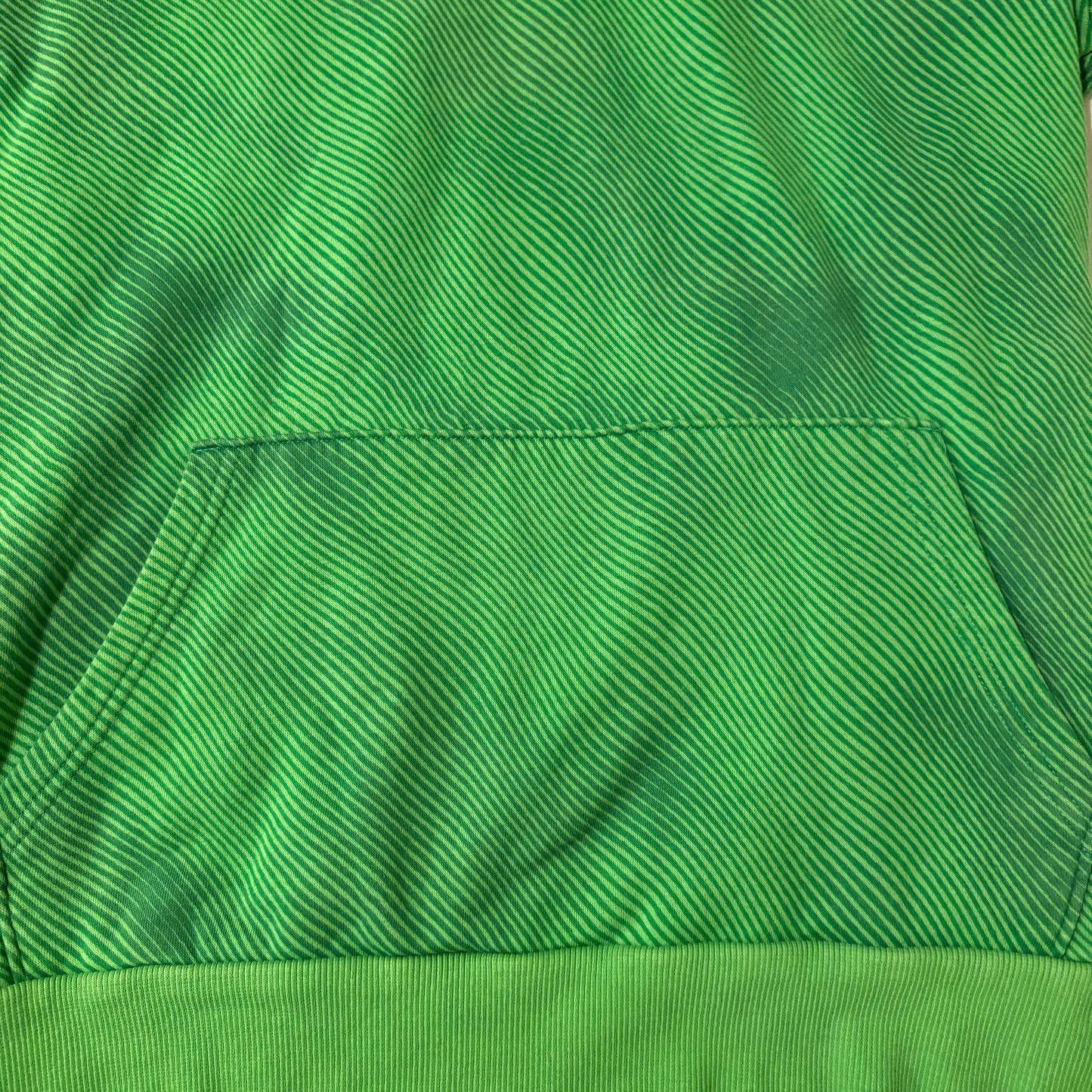 Under Armour Youth XL Green Hoodie Pullover Striped Fleece Kangaroo Pocket