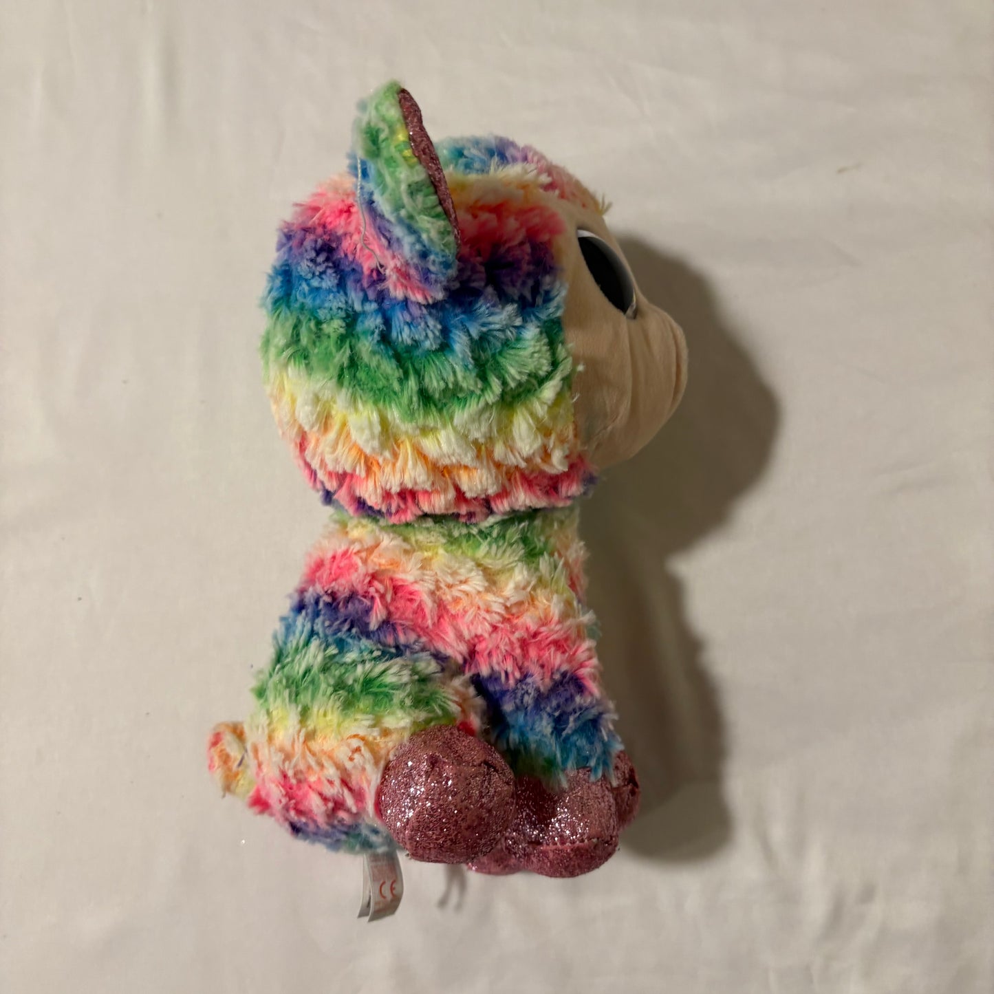 Ty Beanie Boos Daffodil Lamb Plush Rainbow Pastel Sparkle Hooves Stuffed Animal 9”
