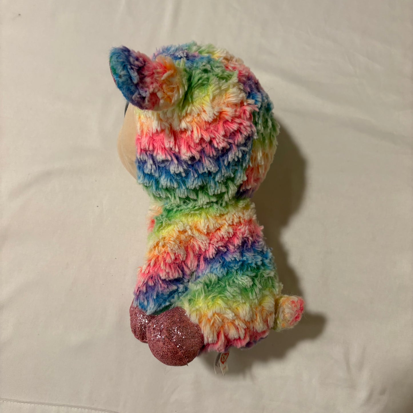 Ty Beanie Boos Daffodil Lamb Plush Rainbow Pastel Sparkle Hooves Stuffed Animal 9”