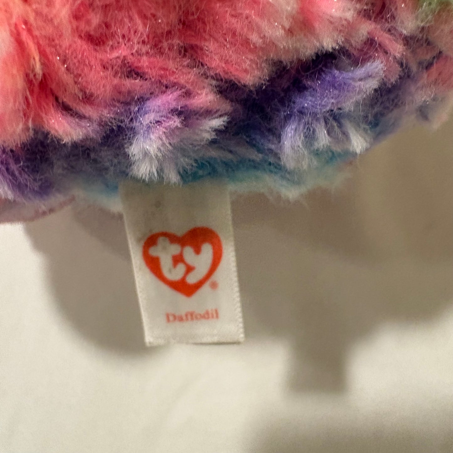 Ty Beanie Boos Daffodil Lamb Plush Rainbow Pastel Sparkle Hooves Stuffed Animal 9”
