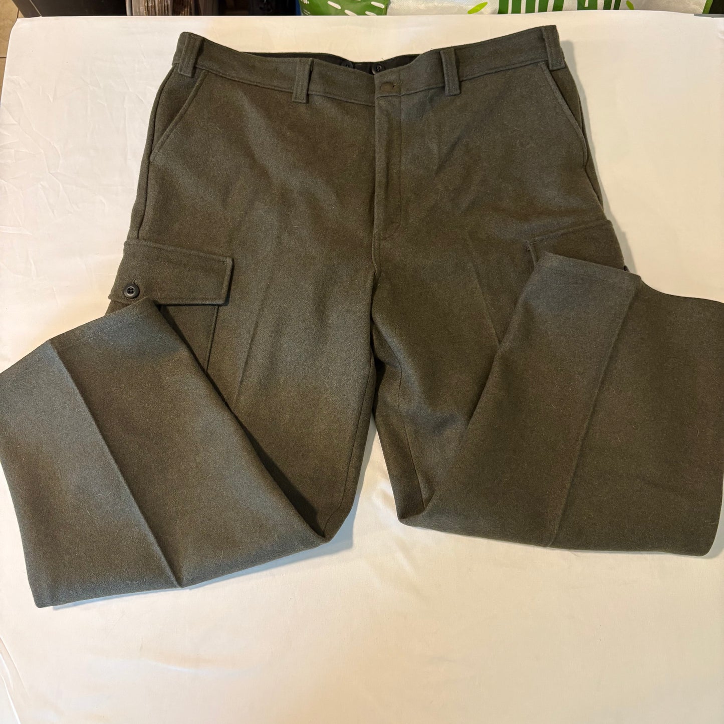 Big Bill Wool Cargo Pants 42x33 Green Workwear Made in Canada Military Style