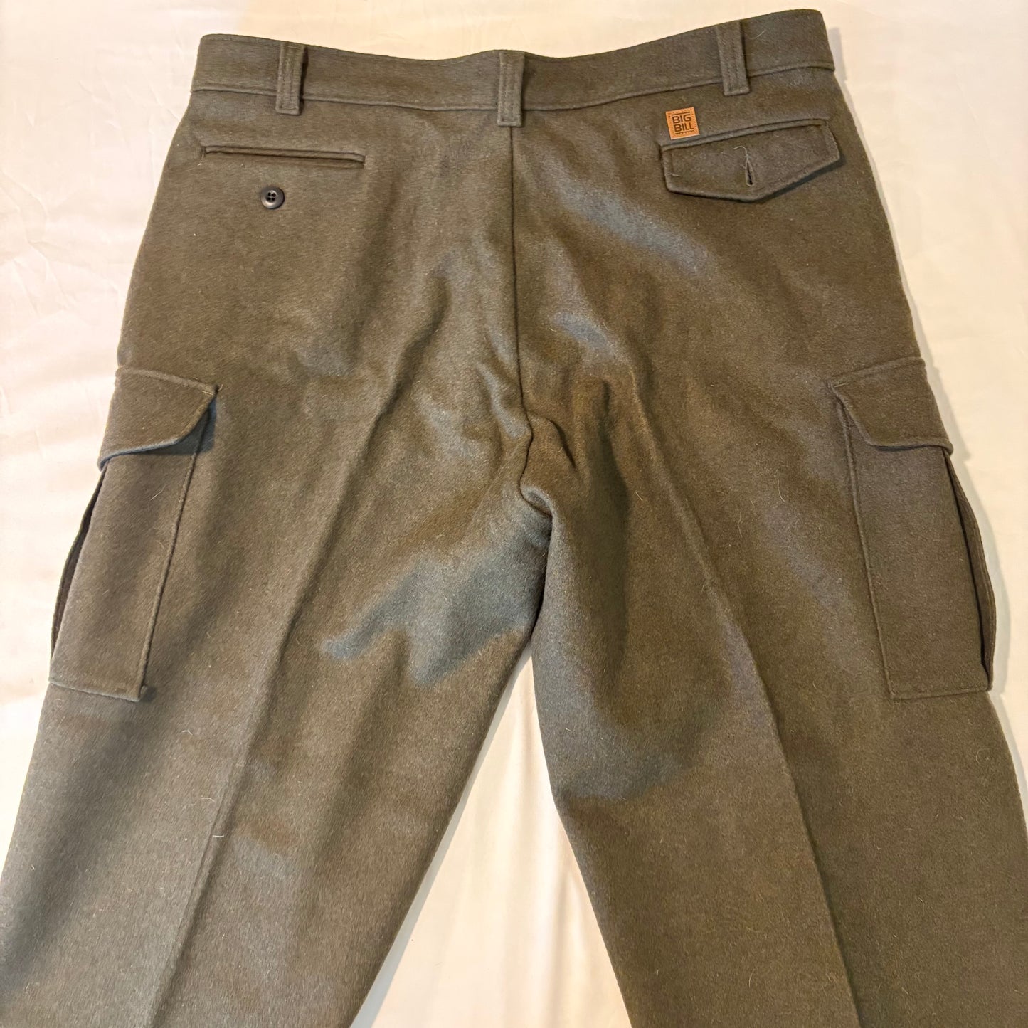 Big Bill Wool Cargo Pants 42x33 Green Workwear Made in Canada Military Style