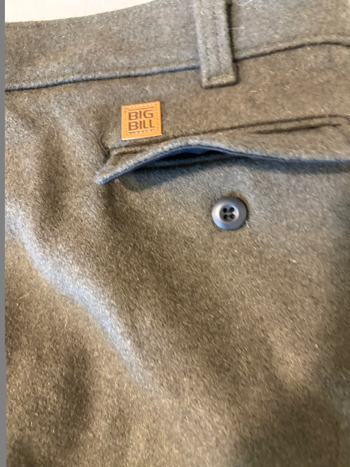Big Bill Wool Cargo Pants 42x33 Green Workwear Made in Canada Military Style