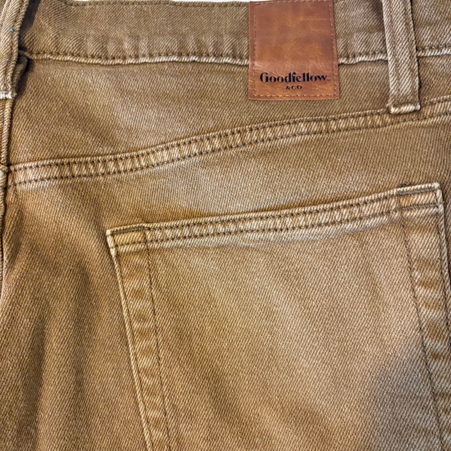 Goodfellow & Co Men’s Slim Fit Stretch Jeans 36x30 Tan Brown Denim Pants
