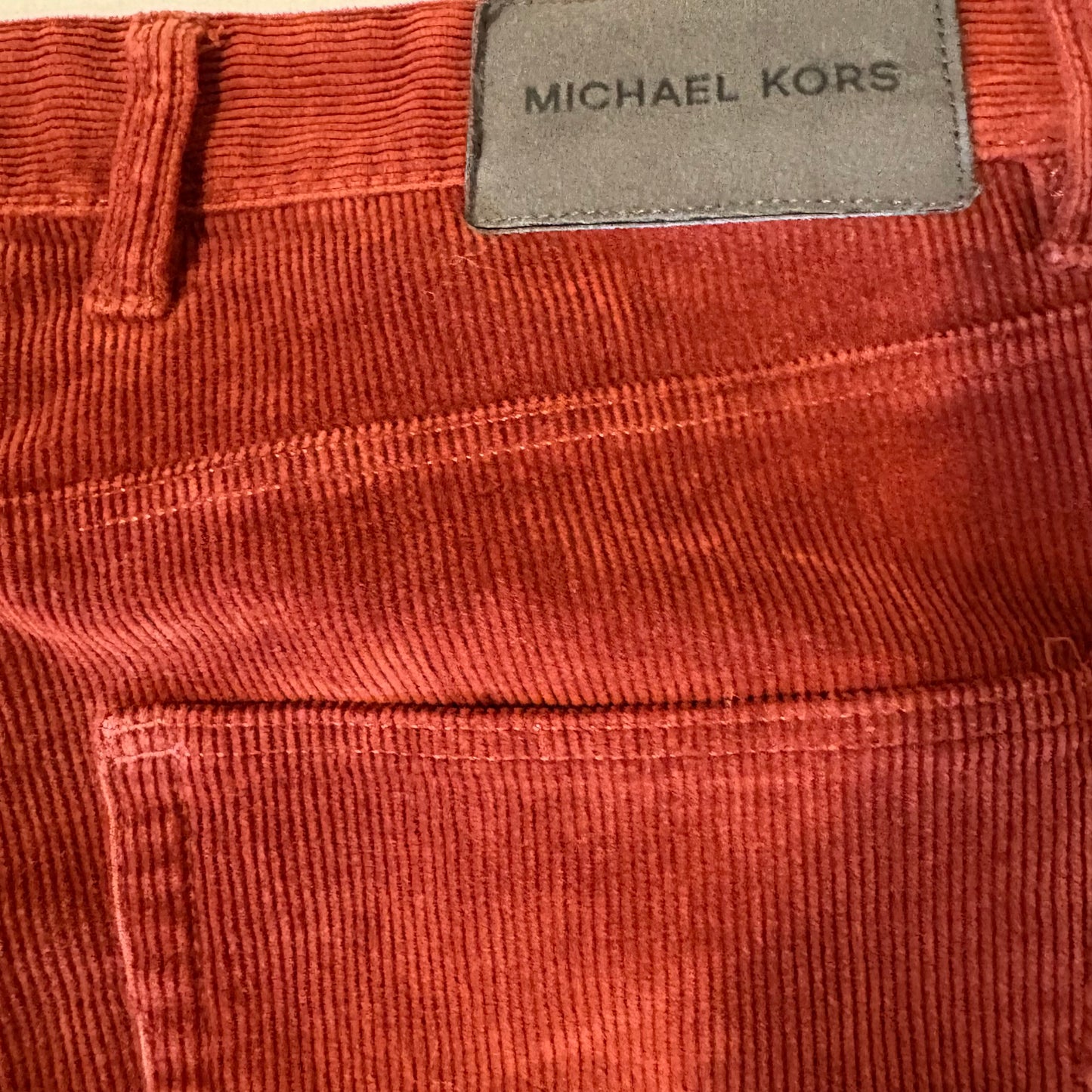 Michael Kors Parker Slim Fit Corduroy Pants Red 30x32 Men’s Fall Casual Wear