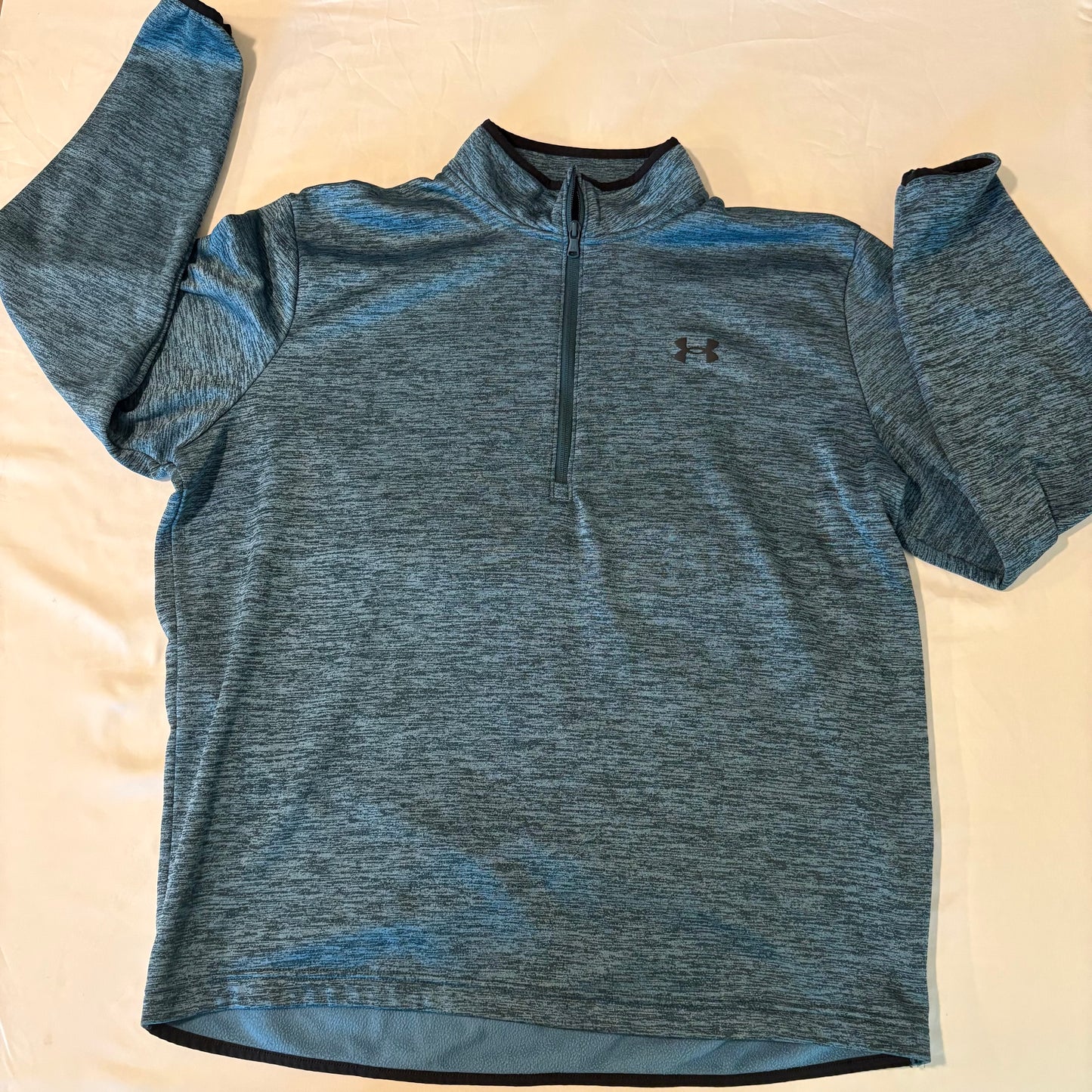 Under Armour Men’s XL Quarter-Zip Pullover Blue Fleece Lined Loose Fit ColdGear