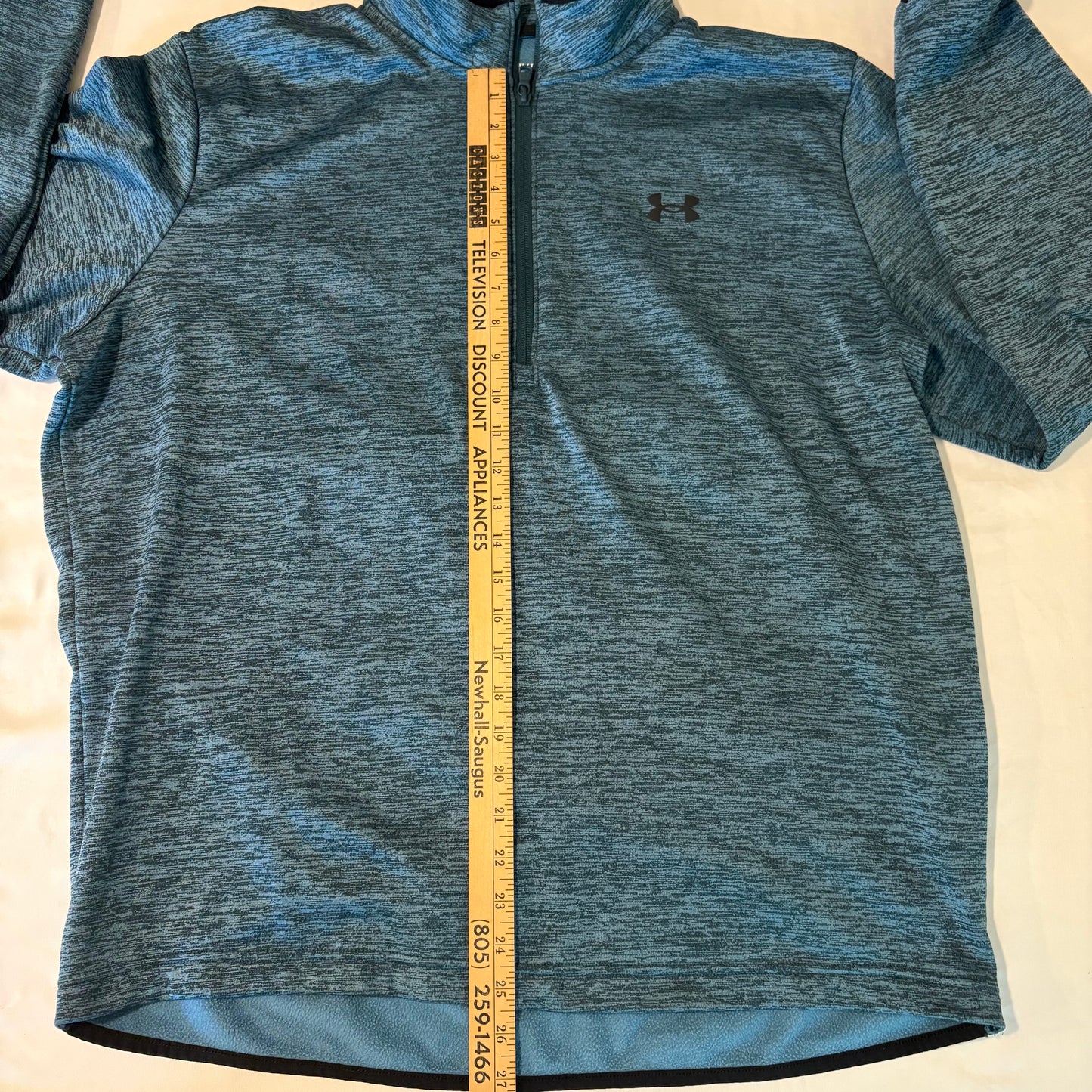 Under Armour Men’s XL Quarter-Zip Pullover Blue Fleece Lined Loose Fit ColdGear