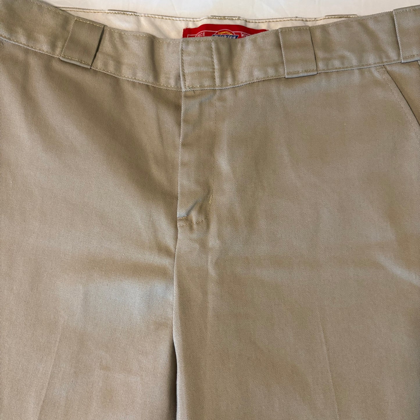 Dickies Khaki Work Pants Men’s Size Unknown Flat Front Classic Fit Stain Resistant
