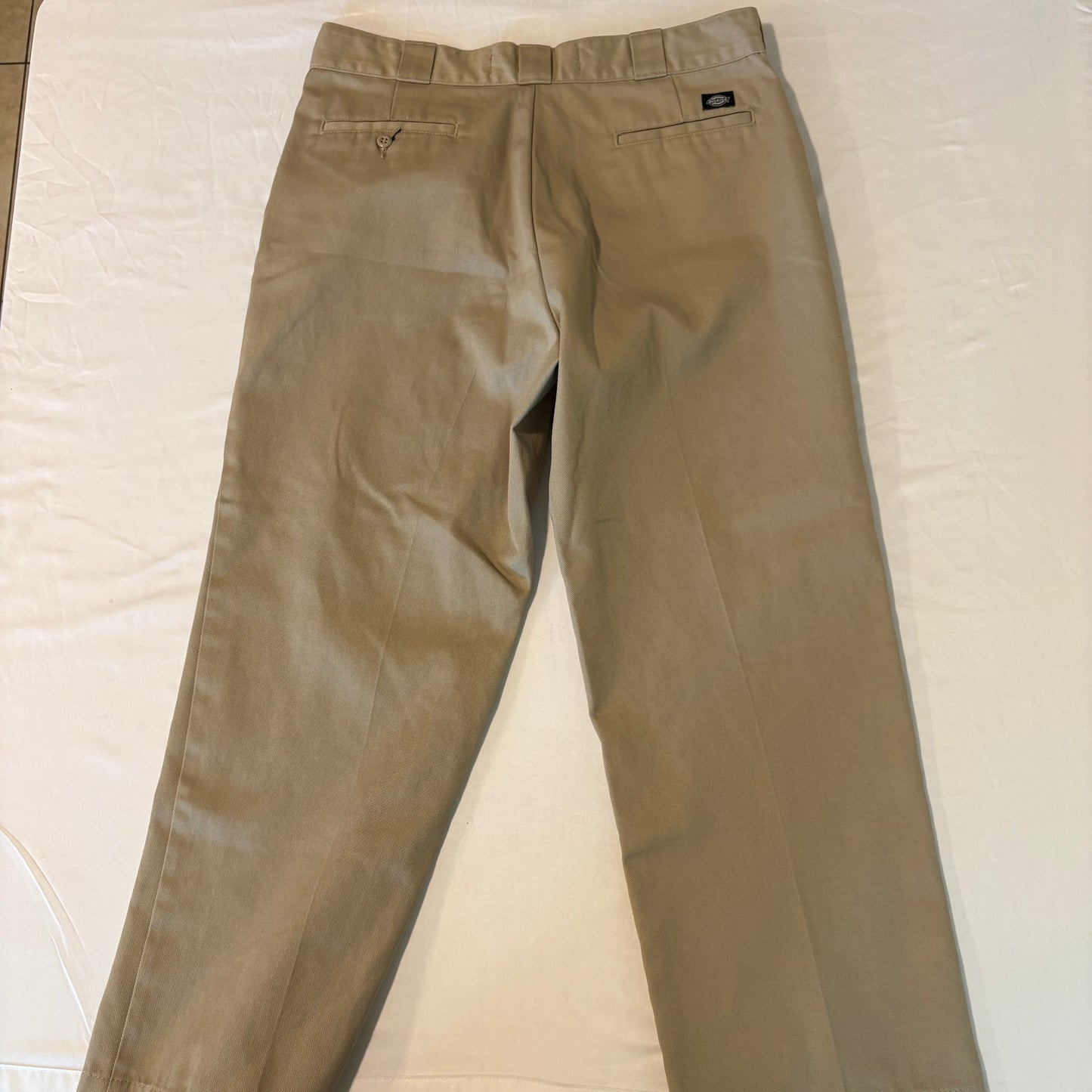 Dickies Khaki Work Pants Men’s Size Unknown Flat Front Classic Fit Stain Resistant