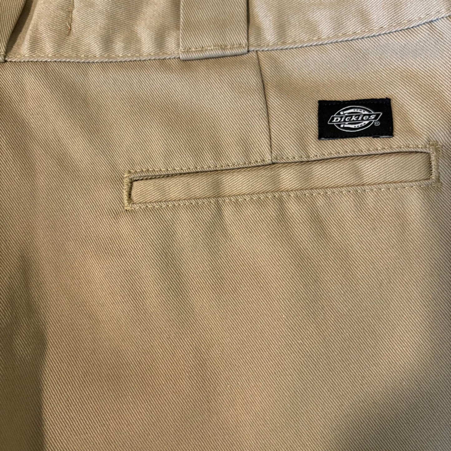 Dickies Khaki Work Pants Men’s Size Unknown Flat Front Classic Fit Stain Resistant