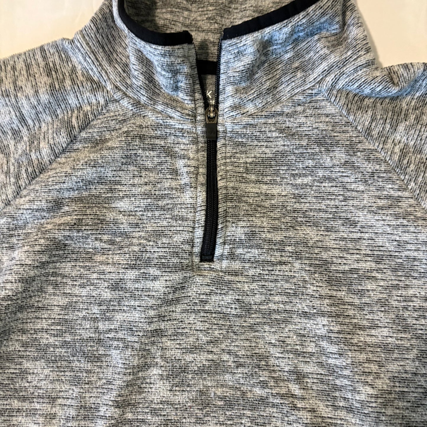 Tek Gear Quarter-Zip Pullover Gray Black Trim Women’s M Fleece Soft Stretch Top