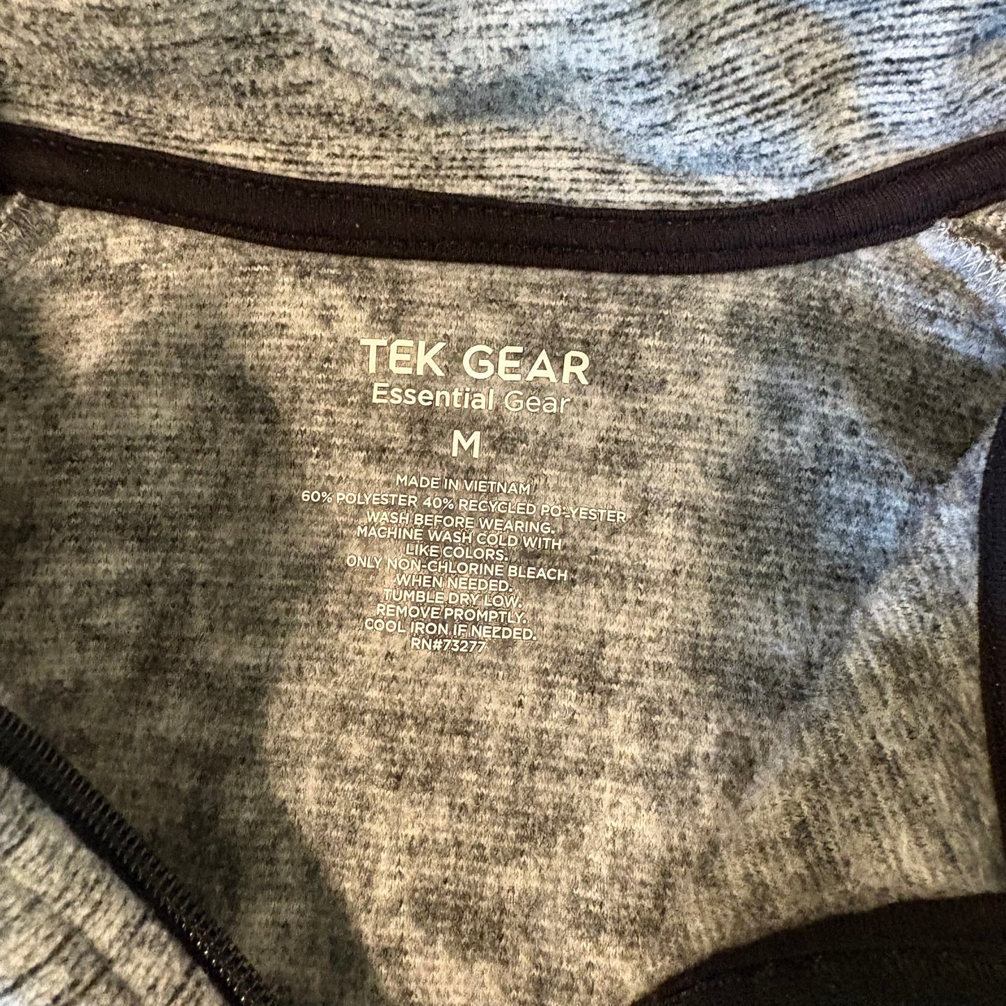Tek Gear Quarter-Zip Pullover Gray Black Trim Women’s M Fleece Soft Stretch Top