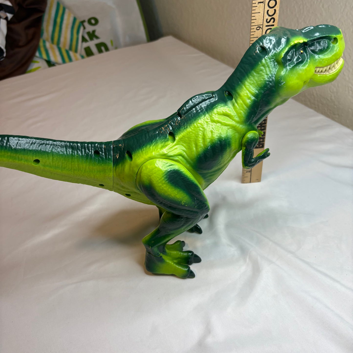 Large Green T-Rex Dinosaur Toy Figure 14" Realistic Jurassic Style Kids Play