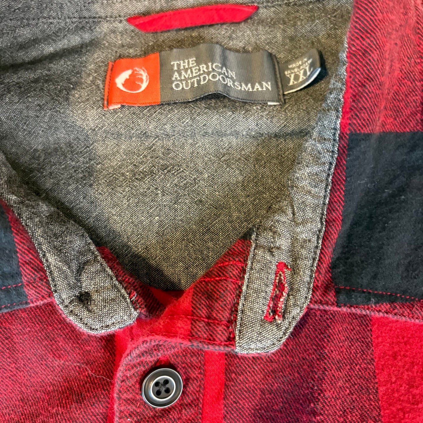 American Outdoorsman Men’s Red Plaid Button Up Shirt XL Long Sleeve Outdoor Casual
