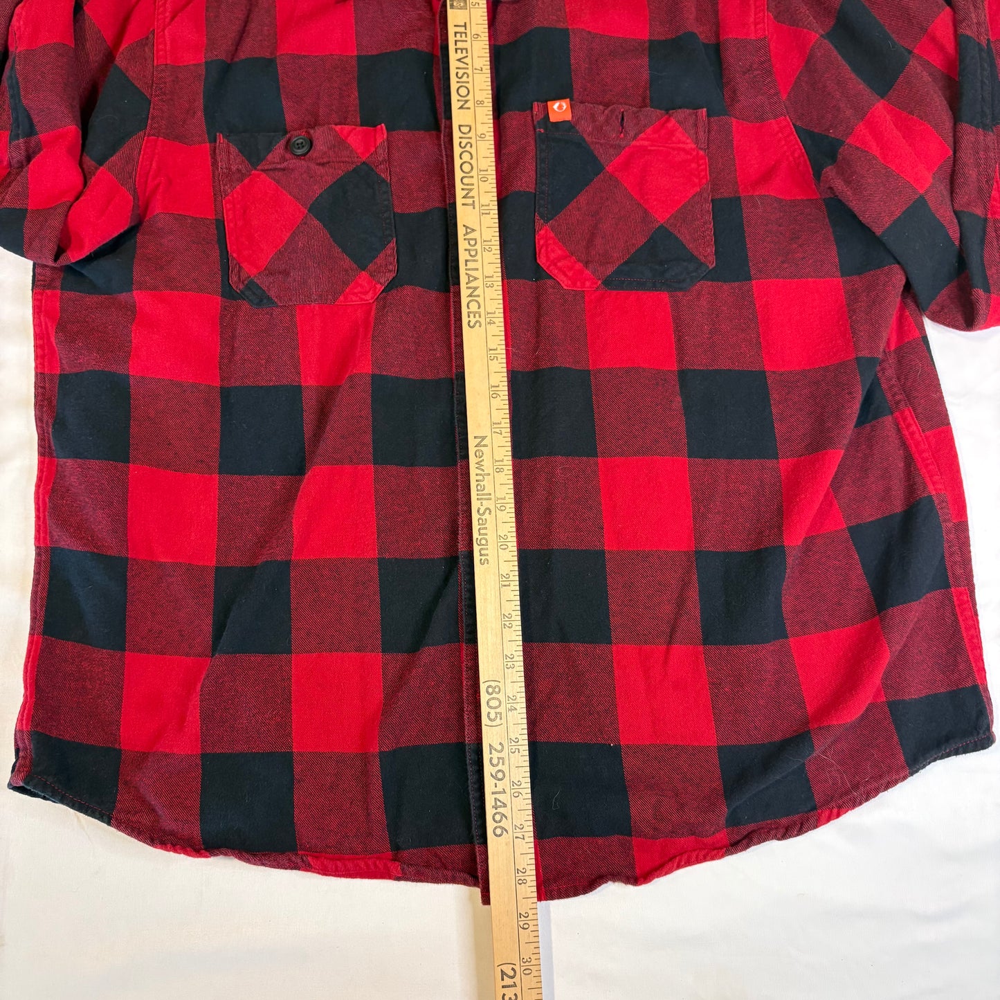 American Outdoorsman Men’s Red Plaid Button Up Shirt XL Long Sleeve Outdoor Casual